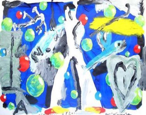 Aki Kuroda - Blue Background Figure